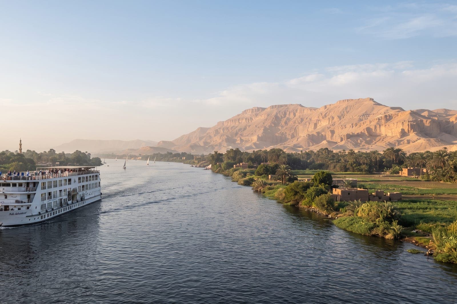 Bateau de croisière sur le Nil entre Louxor et Assouan
