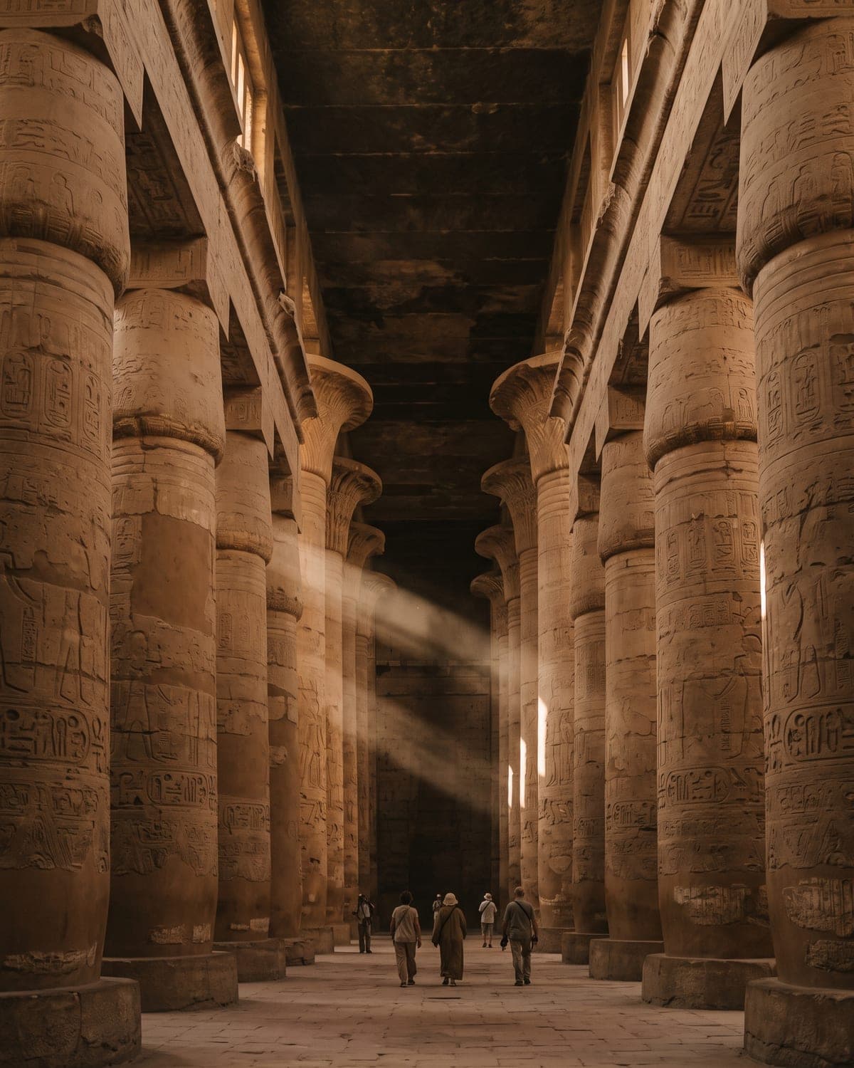 Les colonnes de la grande salle hypostyle du temple de Karnak